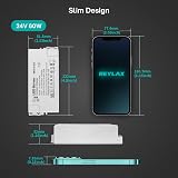REYLAX 24V LED Driver 60W 2.5A Constant Voltage Power Supply view 3