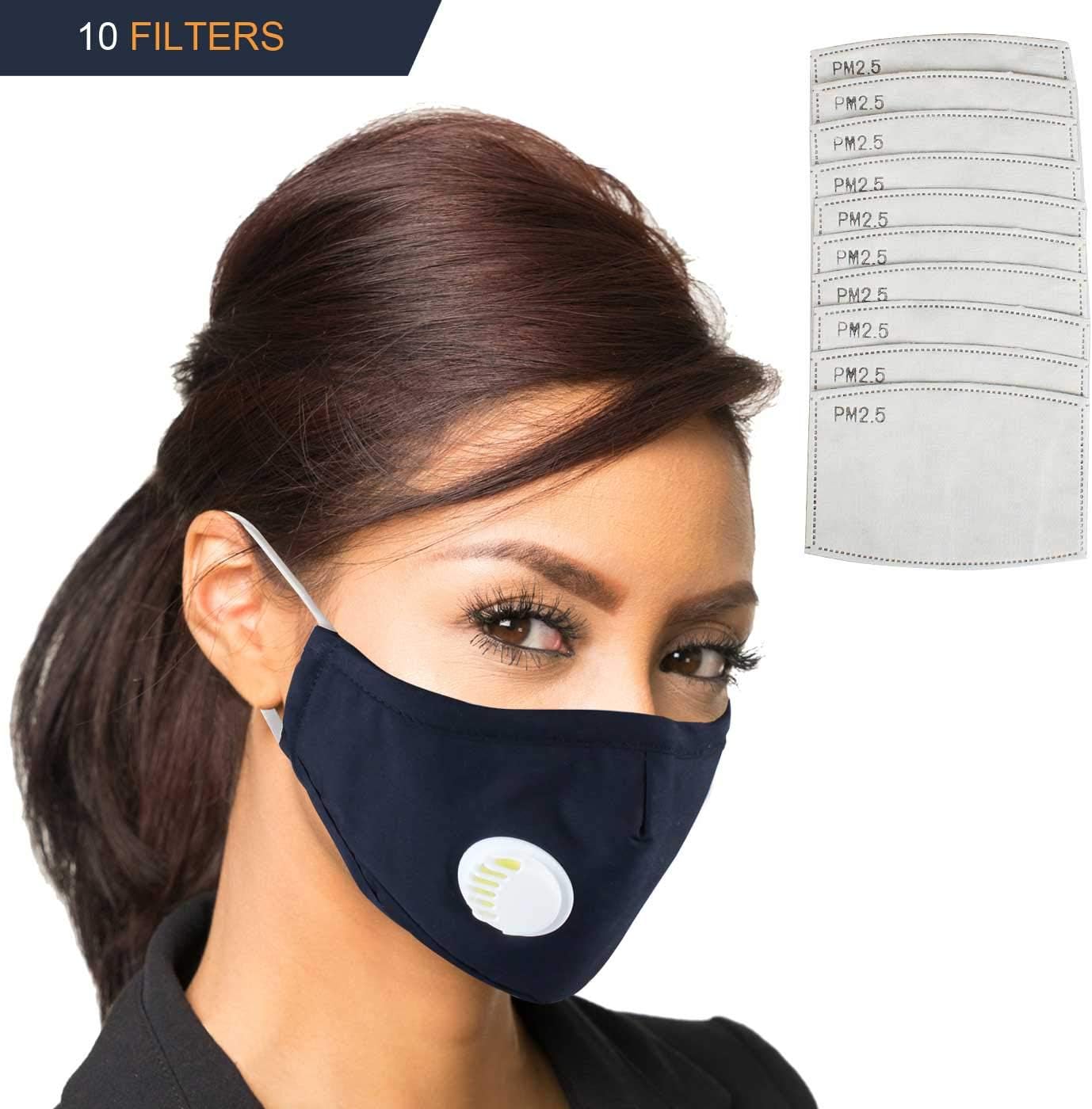 Face Dust Mask Caribbean Jamaica Flag Rasta Reggae Anti Pollution Breathable Respirator Universal Mask 10 N99 Filters Carbon Activated Filtration Cycling Running Women Men (Blue)
