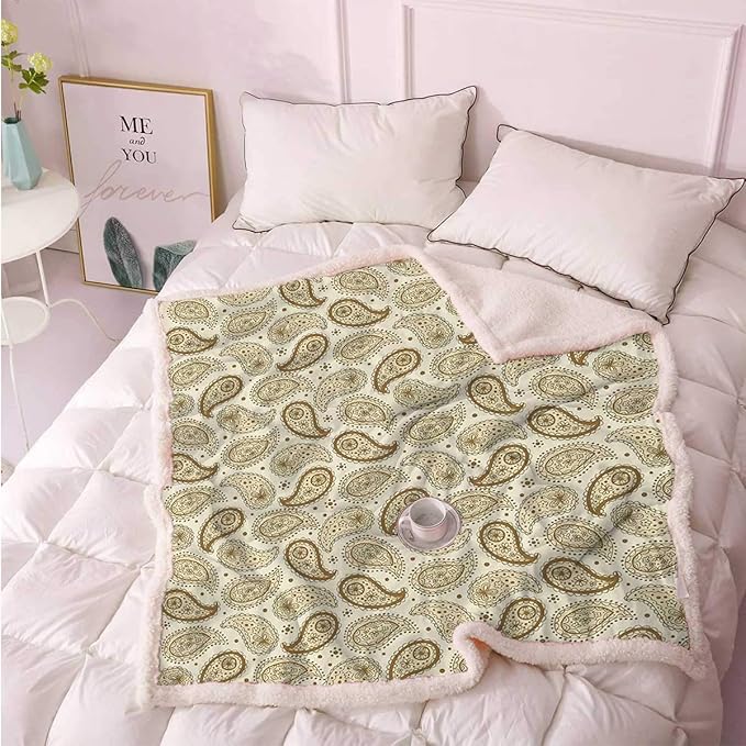 Cream Throw Blanket, Beige Decor Warm Blankets for Women Throws
