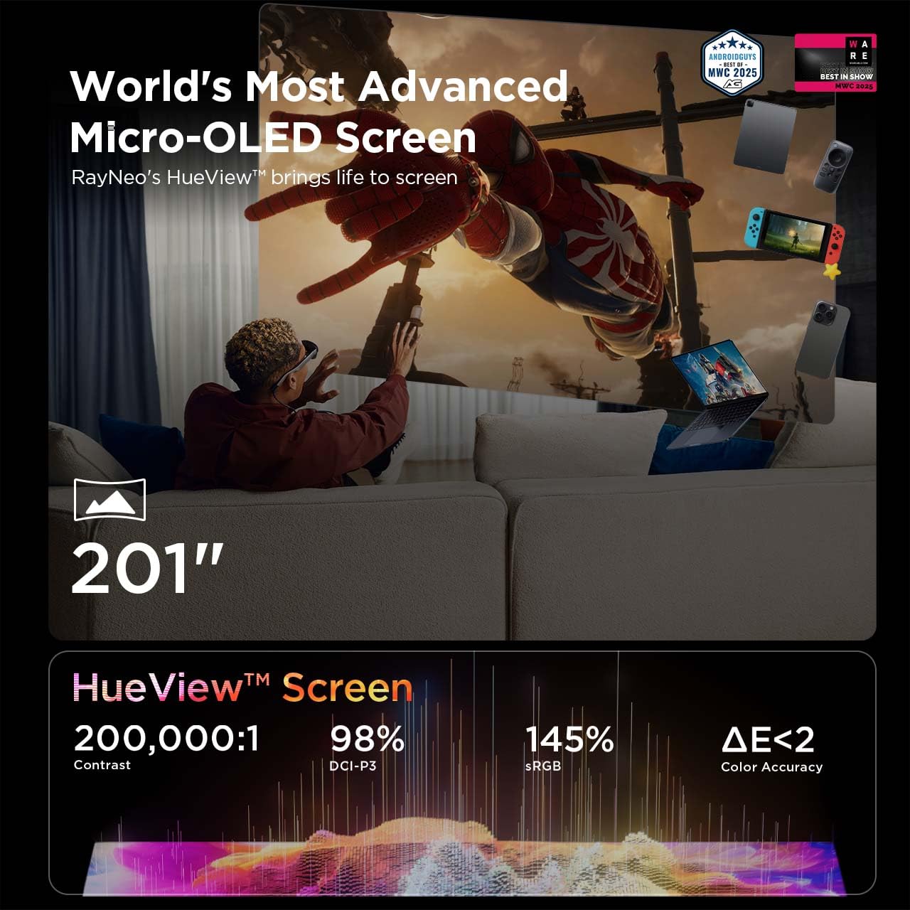 RayNeo Air 3s Glasses and USB-C Bundle: Experience 201