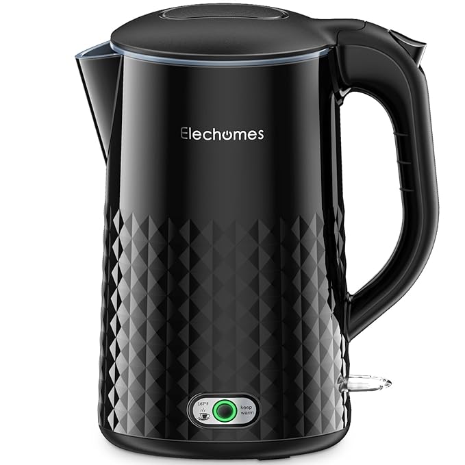 Elechomes 1.7L Electric Kettle Water Heater with Smart Keep Warm Function, Stainless Steel