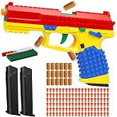 Tcxomino Automatic Shell Ejecting Toy Gun, STEM &amp; Fidget &amp; Shooting Game | Block Blaster Gun &amp; DIY Building Block Toy Pistol, Ideal Gift for Halloween Christmas Birthdays