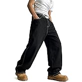 GINGTTO Mens Baggy Jeans Wide Leg Y2K Jeans Men Loose Fit Denim Pants