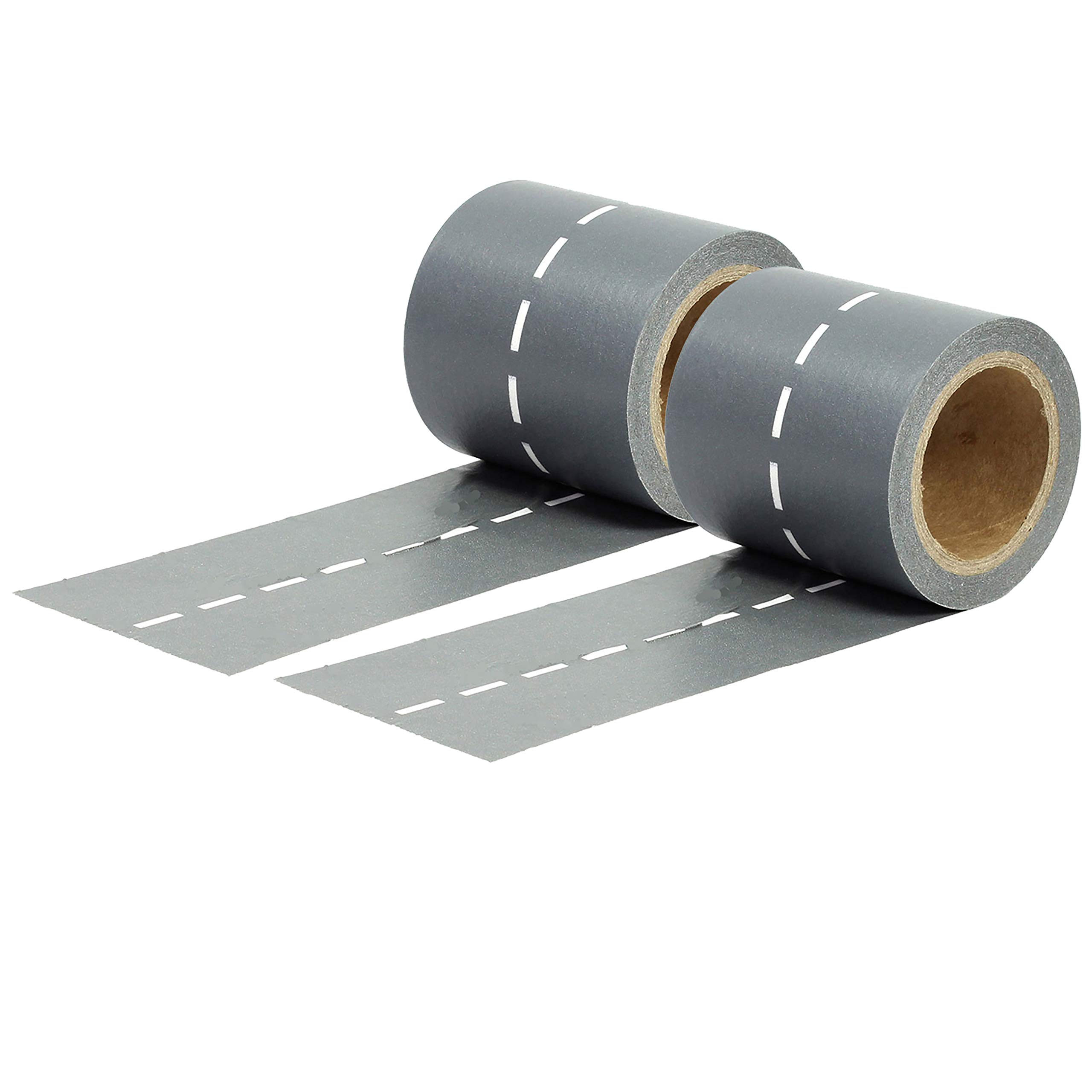 Papierdrachen 2 Rolls of Washi Tape - Road - Tape to design tables - Create your road network to play with toy cars - Masking Tape Set for kids and DIY projects.