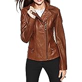 Captain Cory Womens Bambert Lambskin Genuine Leather Jacket, Biker Jacket