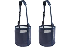 Gydoty Horse Feed Bag for Grain - Heavy Duty Mesh Horse Feeder with Adjustable Strap,Comfort Neck Pad,Nose Pad Horse Muzzle Feed Bag(Medium,2PCSblue)