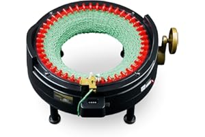 Addi Express King Size Knitting Machine, 46 Needle Round Loom with Row Counter and Hand Crank, Black, 17.7 Inch Flat Panel Width