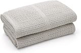 Bloomsbury Mill Twin Pack 100% Organic Cotton Baby Blanket 75x95 Grey view 2
