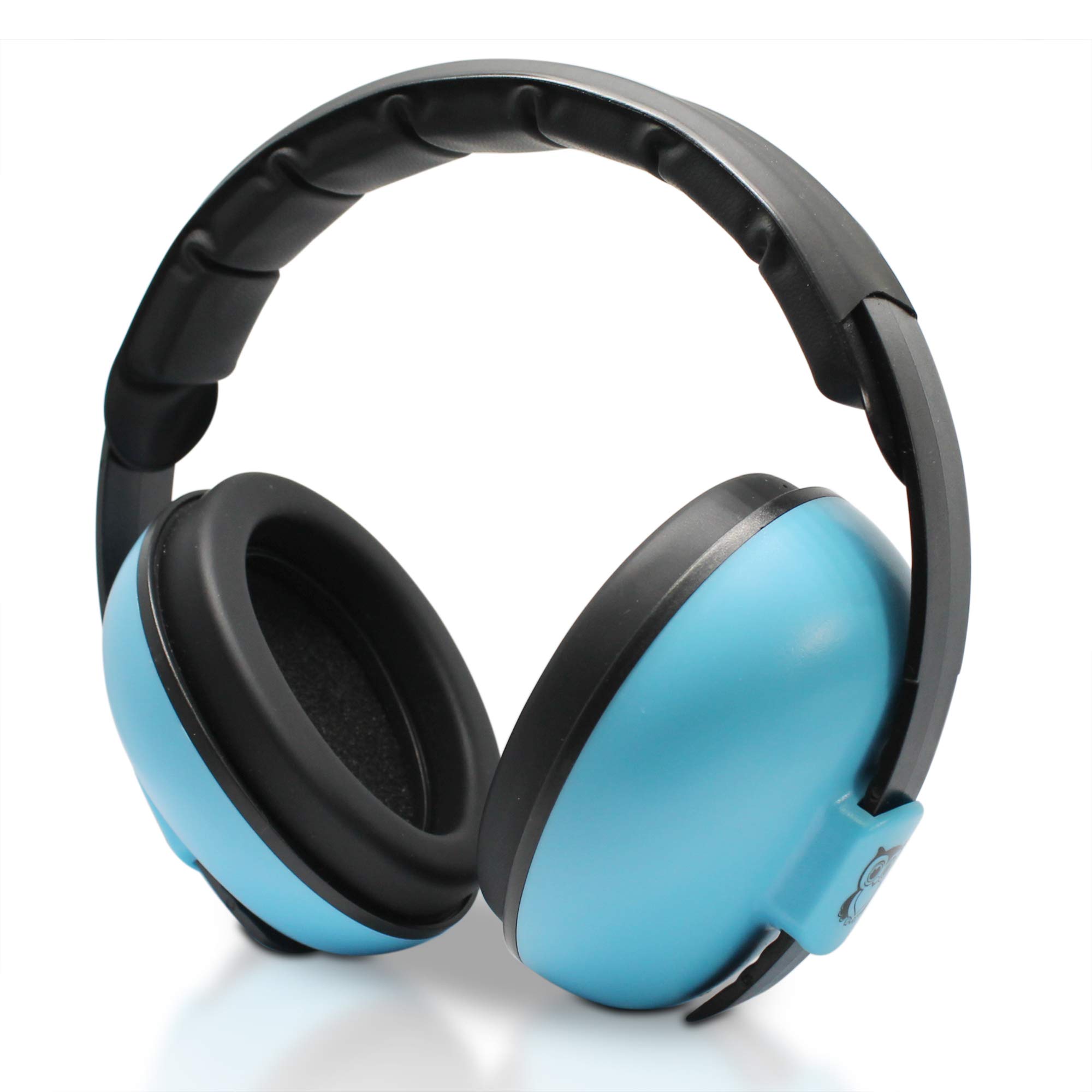 Noise Cancelling Baby Ear Protection Baby Earmuffs ~ Protect Infants and Kids Hearing with Safe, Sound Proof Ear Muffs ~ Comfort Fit + Bonus Travel Bag and Stickers by ROMS Baby (Blue)