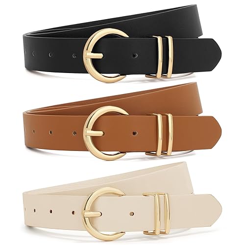 XZQTIVE Pack Women Belts For Jeans Dresses Pants Ladies Leather