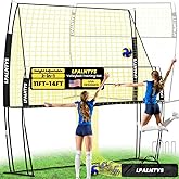 2025 New Upgrade Large 2-in-1 Volleyball Training Net with 5-Height (6'5'' to 10'), 14 x 11Ft Volleyball Practice Net System Update Freely Adjustable, Portable Ball Net for Backyard Indoor Outdoor
