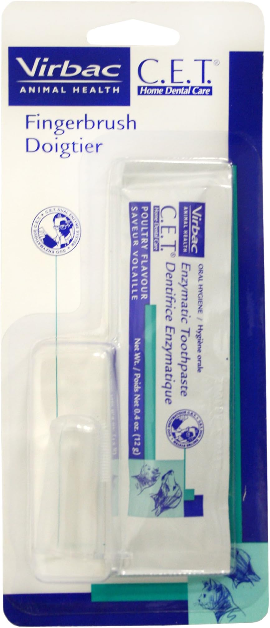 Virbac C.E.T. Fingerbrush Toothbrush with Paste