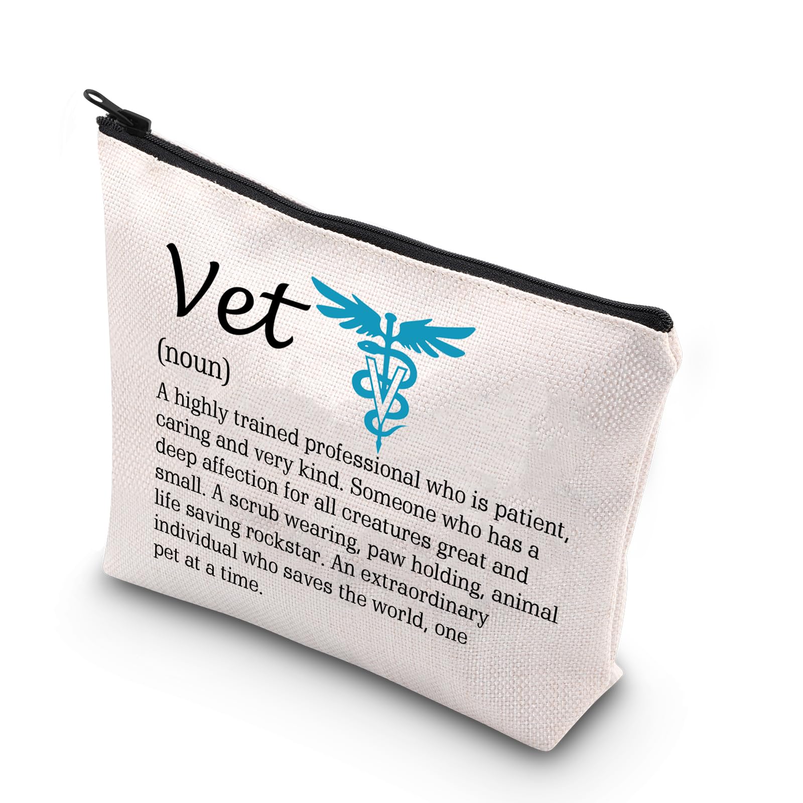 PLITI Veterinarian Gift Vet Tech Definition Makeup Bag Veterinary Technician Gift Vet Tech Appreciation Vet Thank You Gift (Vet Noun U)