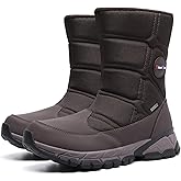 SILENTCARE Men's Winter Waterproof Snow Boots Warm Slip On Mid-Calf Zipper Booties Lightweight Outdoor Athletic
