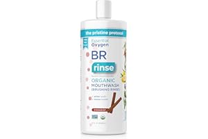 Essential Oxygen BR Certified Organic Brushing Rinse, Cinnamint, 32 Ounce (Pack of 1), All Natural Mouthwash for Whiter Teeth, Fresher Breath, and Happier Gums, Alcohol-Free Oral Care