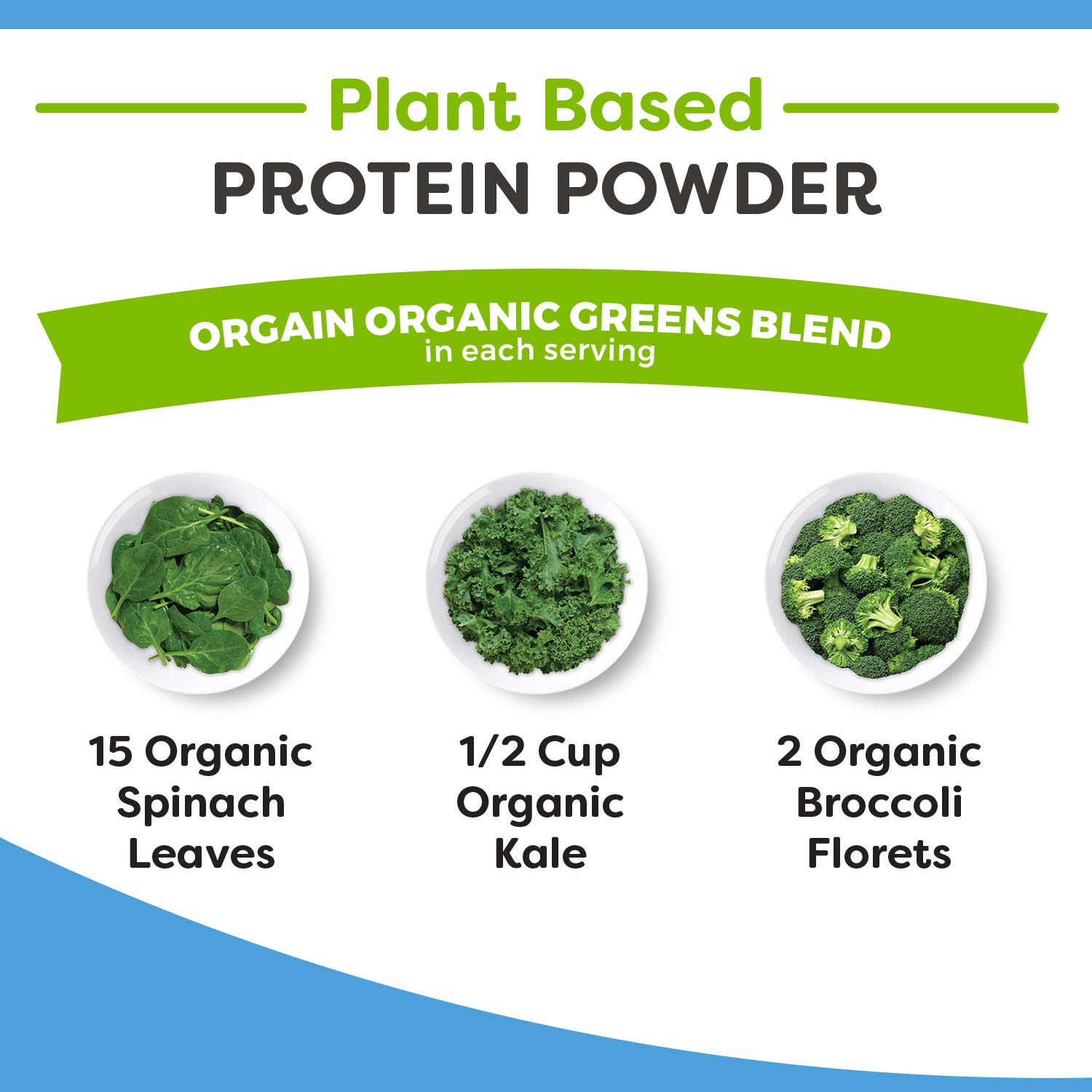 Orgain Organic Plant Based Protein & Greens Powder, Vanilla Bean - Vegan, Dairy Free, Gluten Free, Lactose Free, Soy Free, Low Sugar, Kosher, Non-GMO, 1.94 Pound (Packaging May Vary) : Grocery & Gourmet Food