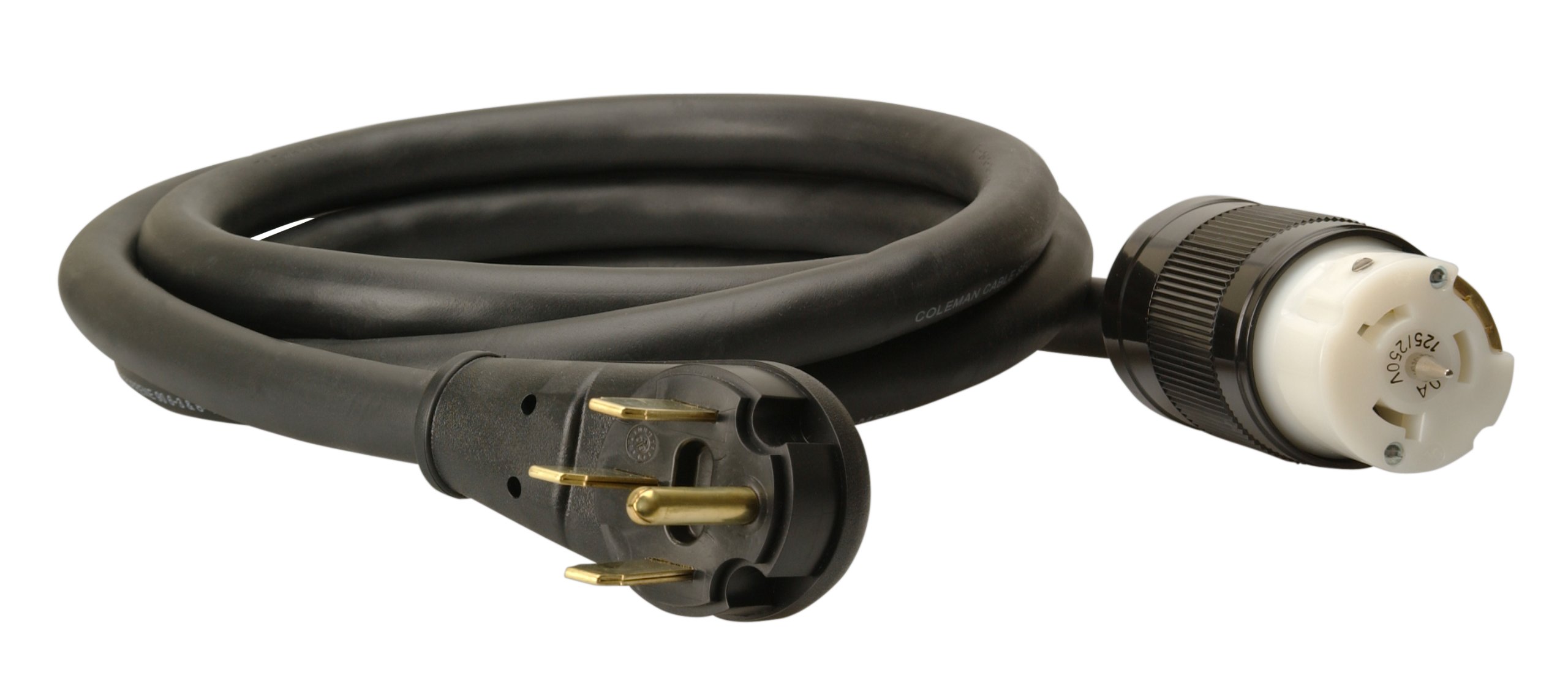 Coleman Cable 01834 Power Distribution Generator Extension Cord, 50Amp Range Plug (1450P) to