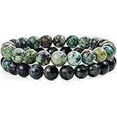 Bivei Natural Gemstone Semi Precious Healing Crystals Handmade Stretchy Round Beads Bracelet,Stocking Stuffers for Women Enhance Positive Energy
