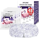 XPCARE 48 Pack Steam Eye Masks for Dry Eyes, Self Heated Steam Warm Eye Mask, Disposable Heated Eye Mask for Dark Circles, Puffy Eyes, Relief Stress Eye Fatigue (Unscented)