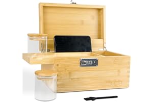 Viking Factory Extra Large Bamboo Gift Box with Combination Lock – Decorative Essentials Storage Set for Home and Office (Bamboo)