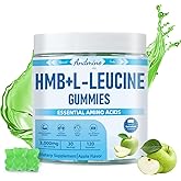 andmino HMB and L-Leucine Gummies, 3000mg, with Trehalose, for Muscle Growth, Muscle Relief and Workout Recovery, for Adults & Elder, Non-GMO, Vegan, Gluten Free, Apple Flavor, 120