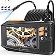 Endoscope Camera with Light, 1920P HD 4.3" Display Borescope Camera with 8 Adjustable LED Lights, 16.5ft Semi-Rigid Snake Camera with Light, IP67 Waterproof Inspection Camera, Cool Gadgets for Men