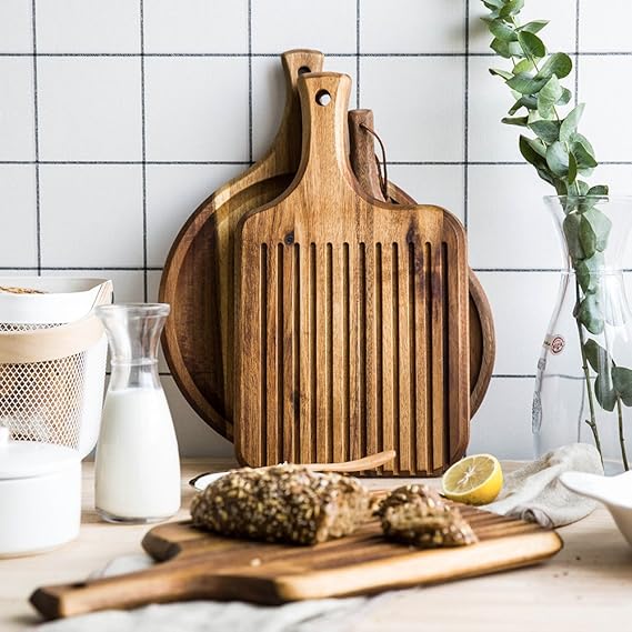 Eine Nut Linie Brot Board EIN 26 20 cm Bezigeorey Massivholz Fach Obst