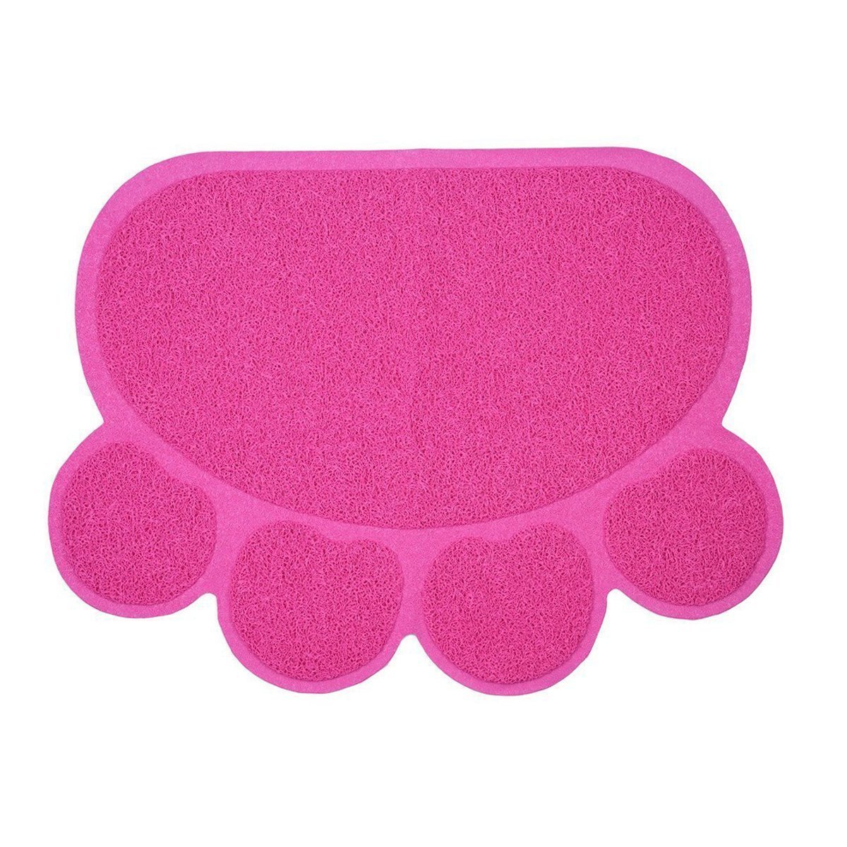 DINOWIN Cat Litter Mat Food,PVC Paw Pet Mat Waterproof Non-slip Pet Feeding Mat Pet Bowl Mat,45 x60 CM (Rose)