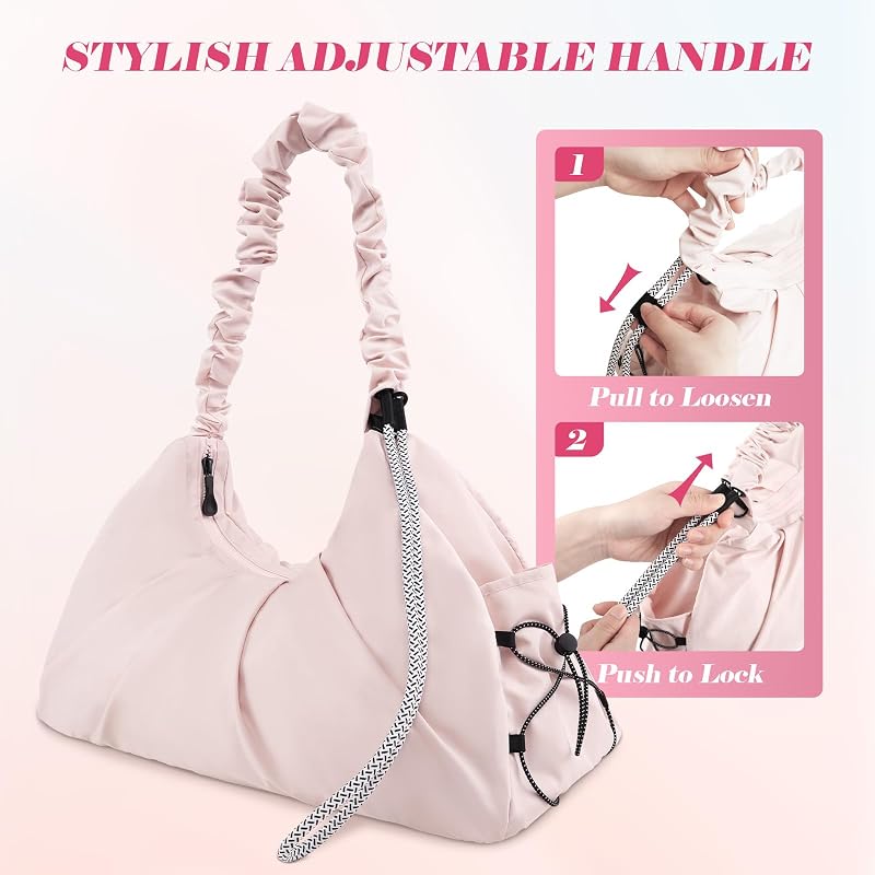 Sac de Sport Fille, Petit Sac de Voyage Femme avec Compartiments Chaussures, Imperméable Sac Piscine Femme, Sac de Yoga Léger pour Gym, Fitness, Weekend Voyage