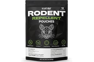 Rodent Repellent Pouches 12-Pack Mouse Repellent for Home RV Garage Car Basement, Mice Indoor & Outdoor Deterrent, Peppermint