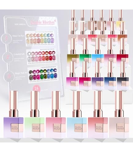 Amazon.com: Double Rhythm 28Pcs 0.5Oz Glass Cat Eye Gel Nail