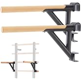 DHT Wood Stall Bar, Swedish Ladder Suspension Trainer with 9 Strategic Rods, for Home, Gym, School and Clinics, Black