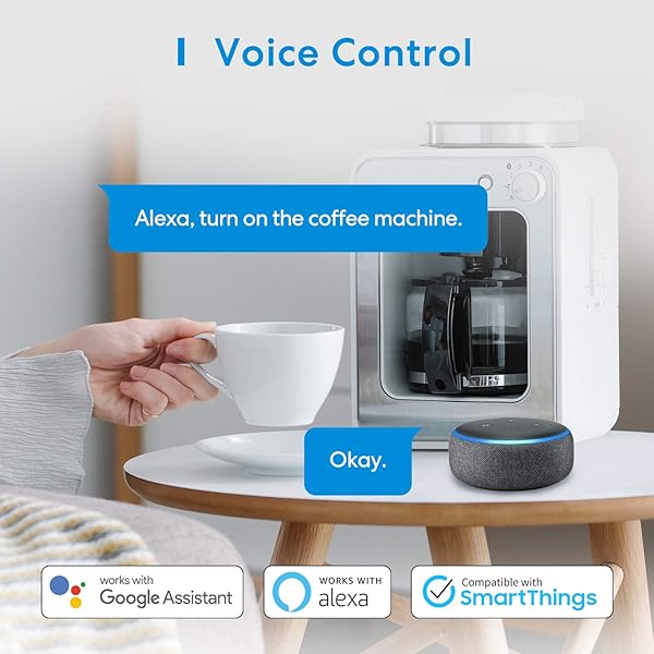 Enchufe Inteligente 16A 3680W con Control Remoto Meross app Compatible con Alexa Google Assistant y SmartThings Wi Fi Smart Plug Paquete de 2