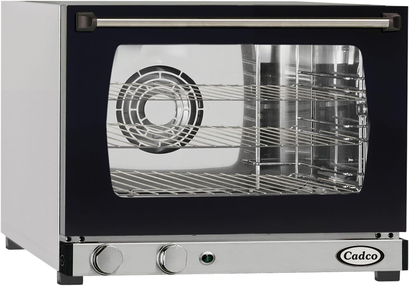 Cadco XAF-103 Quarter Size Convection Oven with Manual Controls, 120-Volt/1450-Watt, Stainless/Black