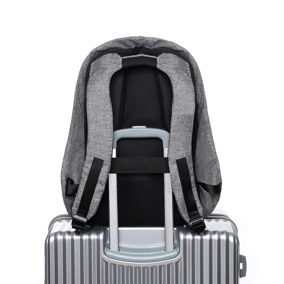 Anti-Theft Laptop Backpack Water Resistant College Backpack School Bag Business Bag with USB Charging Port for 15.6 Inch Laptop Notebook Travel Backpack (Black and Grey)