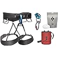 Black Diamond Mens Momentum Rock Climbing Harness - Complete ATC-XP Package