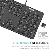 Arteck USB Wired Backlit Keyboard 7 Colors Full Size with Numeric Keypad view 3