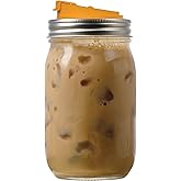 Jarware Drink, Orange Lid for Regular-Mouth Mason Jars