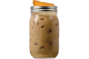 Jarware Drink, Orange Lid for Regular-Mouth Mason Jars