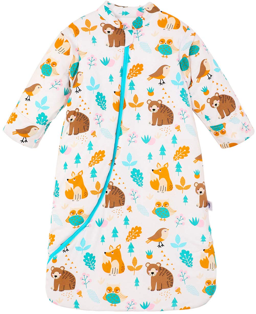 Chilsuessy Baby Sleeping Bag with Detachable Long Sleeves 2.5 Tog Wearable Blanket for Winter Toddler Sleeping Bag Kids Sleeping Sack for Infant Toddler, Forest Bear/2.5 Tog, 2-4 Years — image 1