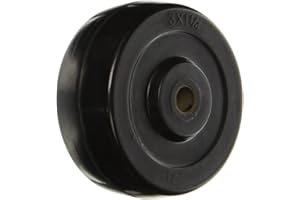 FOXCUP RWM Casters HRO-0312-06 3 x 1-1/4" Hard Rubber Wheel with Oilite Bearing for 3/8" Axle, 250 Pound Capacity