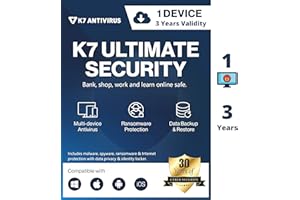 K7 Ultimate Security Antivirus Software 2026 | 1 Device, 3 Years| Email Delivery within 24hr