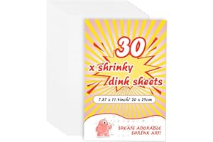 OFNMY 30 Pieces Shrinky Dink Paper, 8.2" x 11.4" Shrink Dink Sheets, Translucent Shrinky Dinks for Kids Classroom Homemade, Heat Shrink Plastic Sheets & Handprint for Christmas Mother's Day Gifts