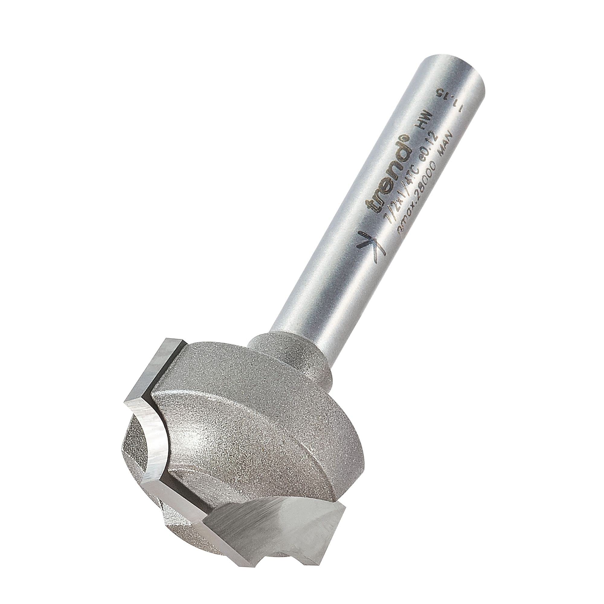 Trend Professional Ovolo Rounding Over Cutter, 5mm Radius, 1/4 Inch Shank, 22mm Cut Diameter & 12mm Cut Length, Tungsten Carbide Tipped, 7/2X1/4TC