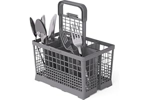 NATIKON Universal Dishwasher Utensils Silverware Cutlery Basket Compatible with Maytag, Samsung, Kenmore,GE, Bosch, Whirlpool, KitchenAid and Many More (Gray)