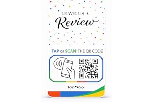 NFC Business Review Card with QR Code - Contactless Tap or Scan for Instant Google Reviews - Compatible with iPhone & Android