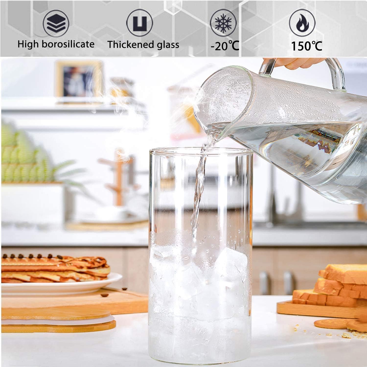 HET KAHEIGN 3PCS Storage Jars with Silicon Ring Bamboo Lids - Image 5