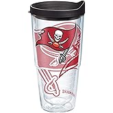 Tervis Made in USA Double Walled NFL Tampa Bay Buccaneers Insulated Tumbler Cup Keeps Drinks Cold & Hot, 24oz, Genuine