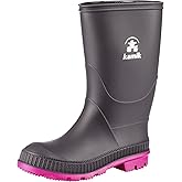 Kamik Kids Stomp Waterproof Rain Boots,Charcoal/Magenta,12