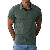 Sailwind Men's Cotton Polo Shirts Short Sleeve Casual Summer Shirts Classic Collared Golf Shirt with Pocket
